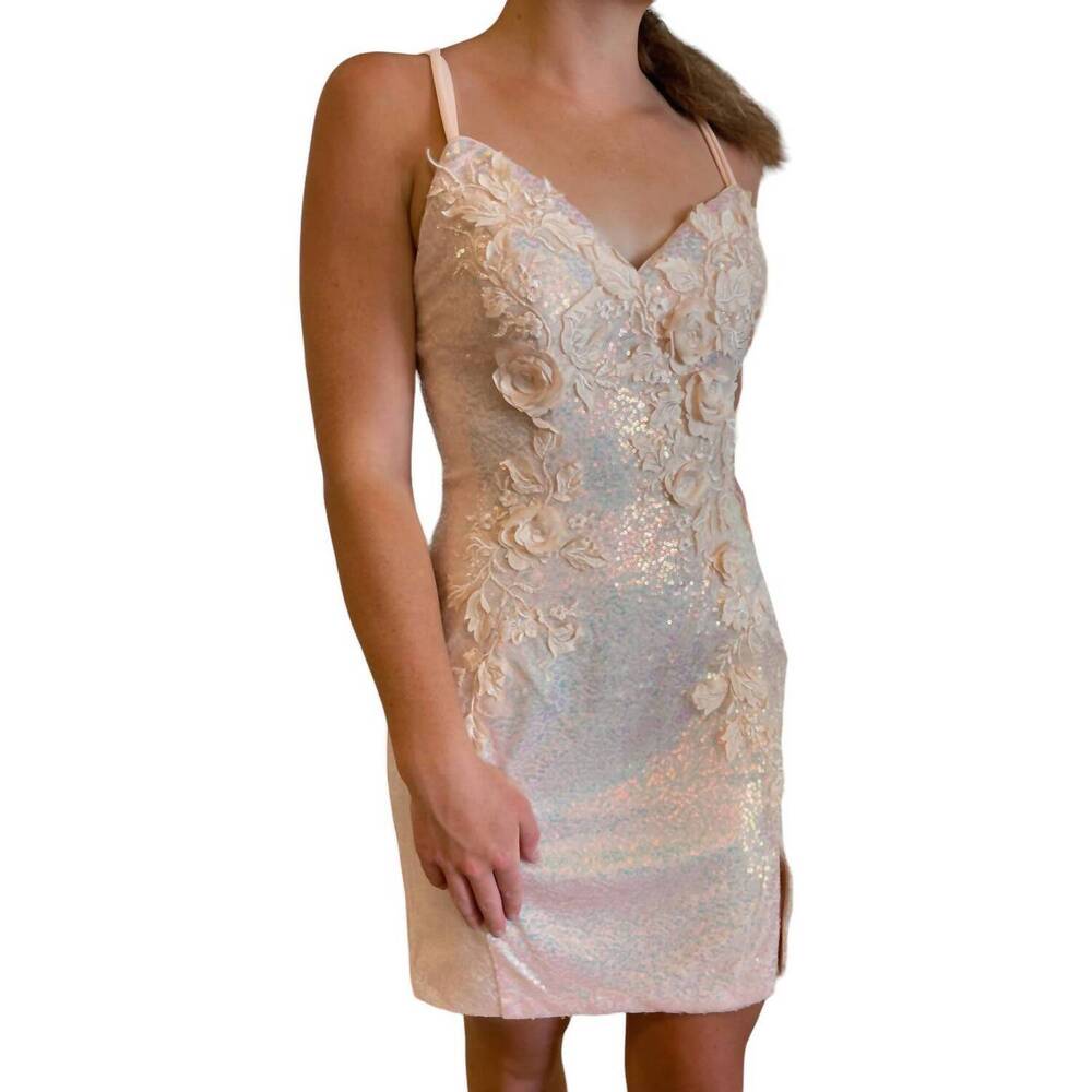 NEW BLUSH PROM criss cross dress in champagne - Picture 2 of 3